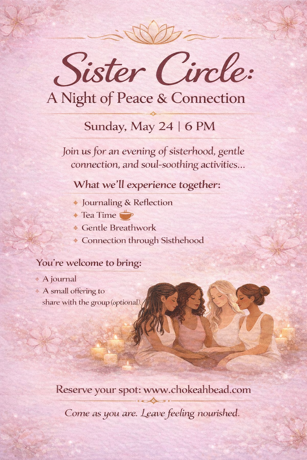 🌸 Sister Circle: A Night of Peace & Connection