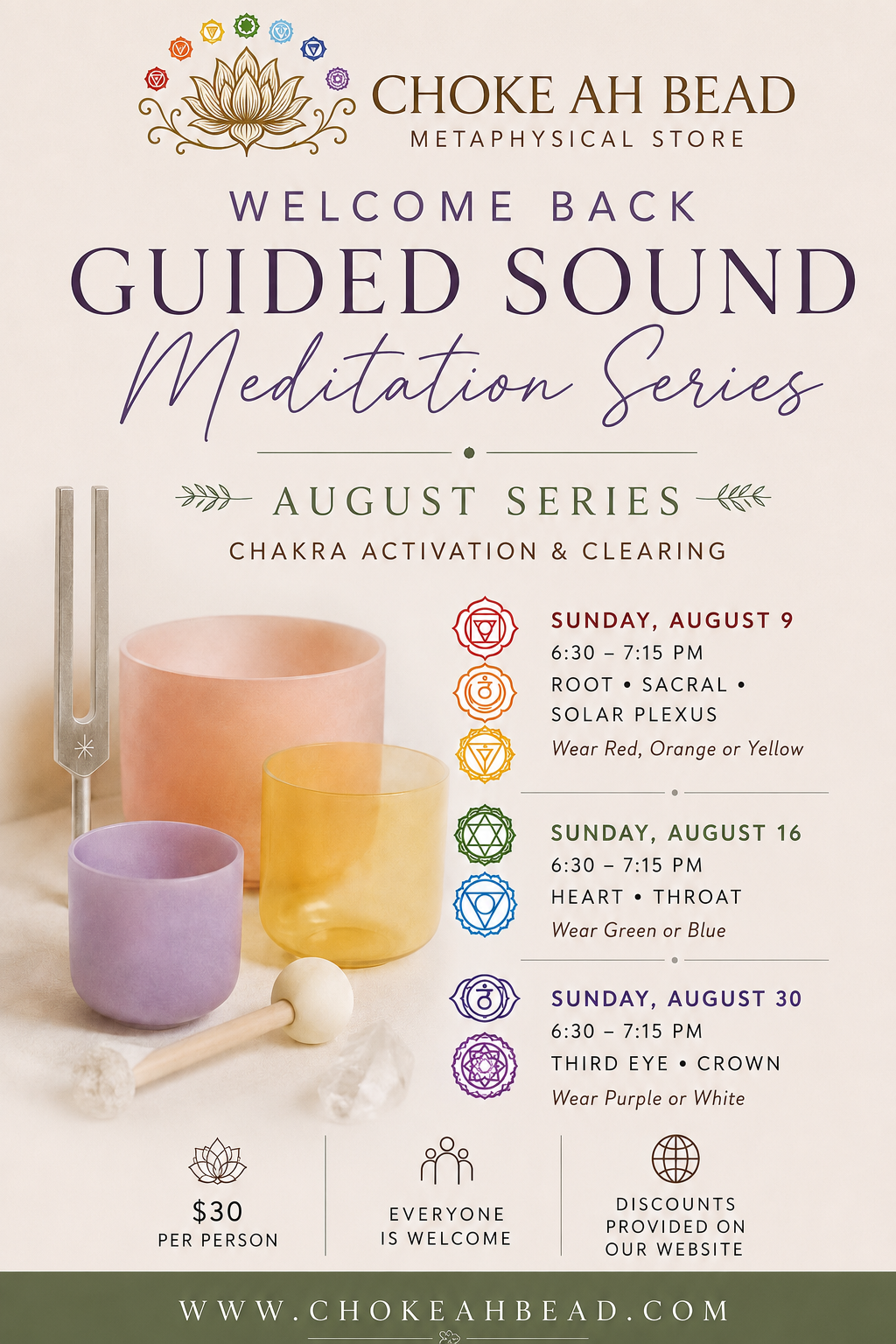 Guided Sound Meditation Series – August