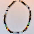 Tigers eye, opalite and chakra balancing necklace