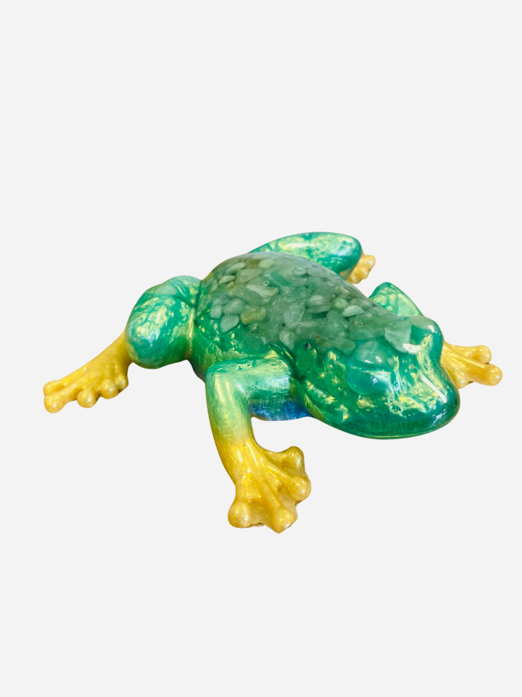 Gold Palm Frog – Green Aventurine Infused Home Decor
