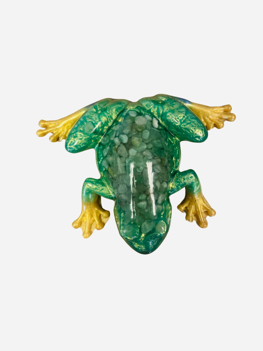 Gold Palm Frog – Green Aventurine Infused Home Decor