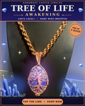 Tree of life gemstone pendant and Copper rope chain
