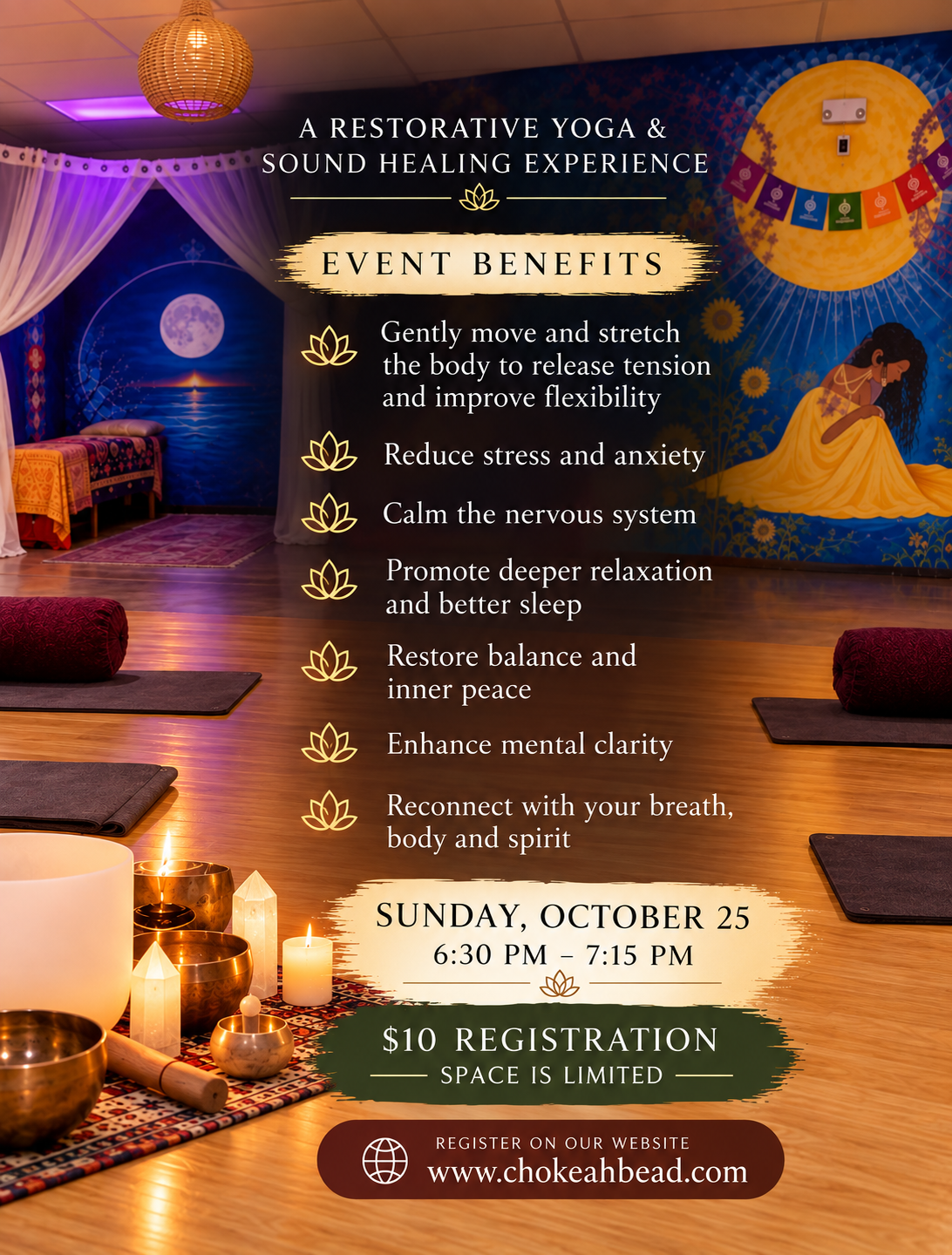 October -The Art of Stillness A Restorative Yoga & Sound Healing Experience
