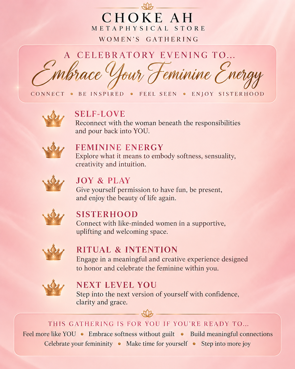 November- In My Soft Woman Era

A Women’s Gathering of Self-Love, Femininity, Joy & Sisterhood