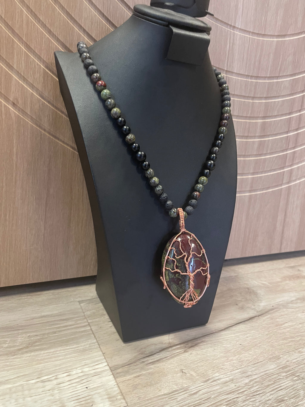 Tree of life dragons blood stone pendant