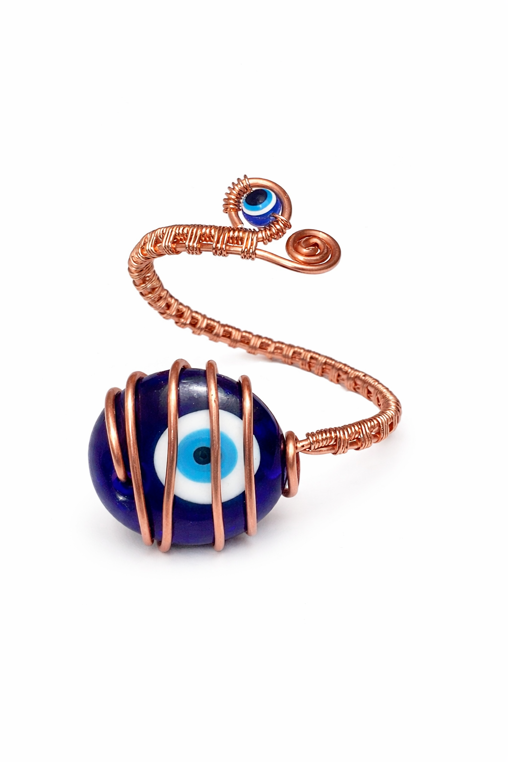 Copper Evil Eye Snake Bracelet