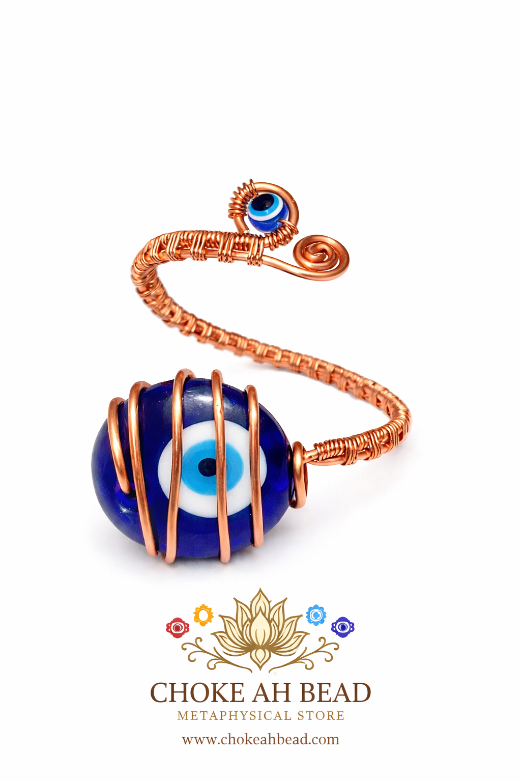 Copper Evil Eye Snake Bracelet