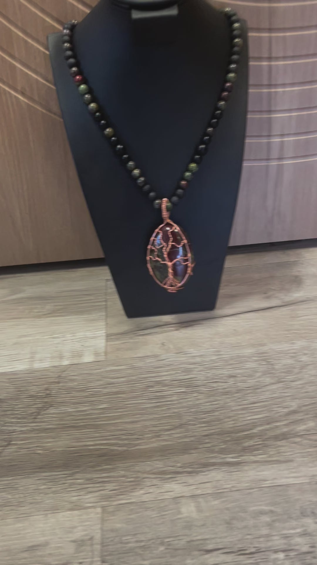 Tree of life dragons blood stone pendant