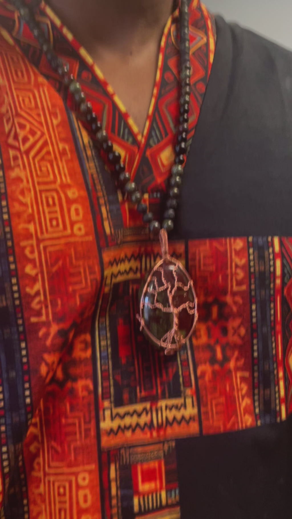 Tree of life dragons blood stone pendant