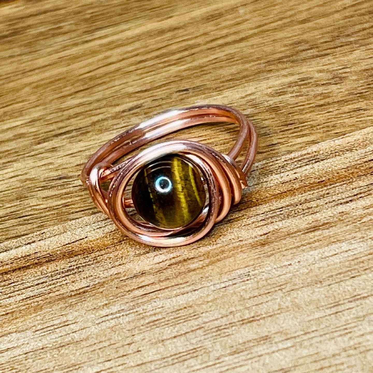 Copper gemstone rings